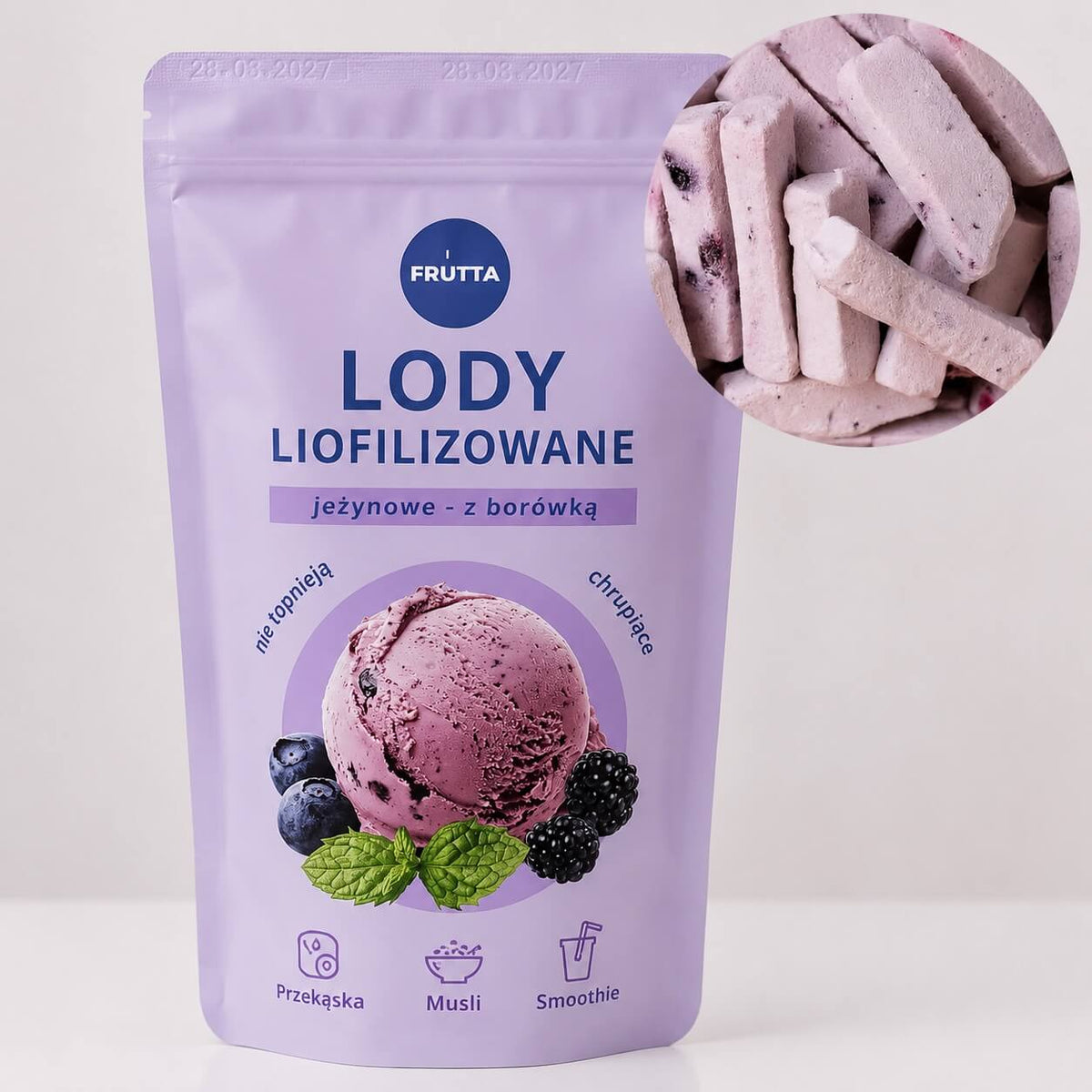 Liofilizowane lody Jagoda-Jeżyna