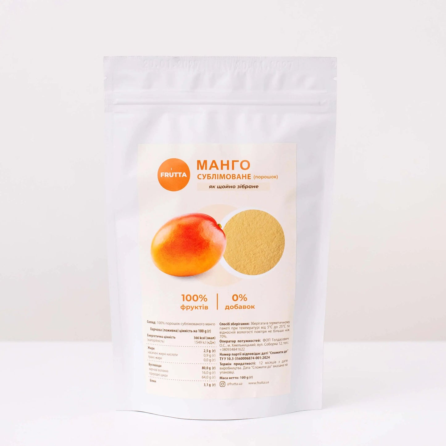 Mango liofilizowane — proszek