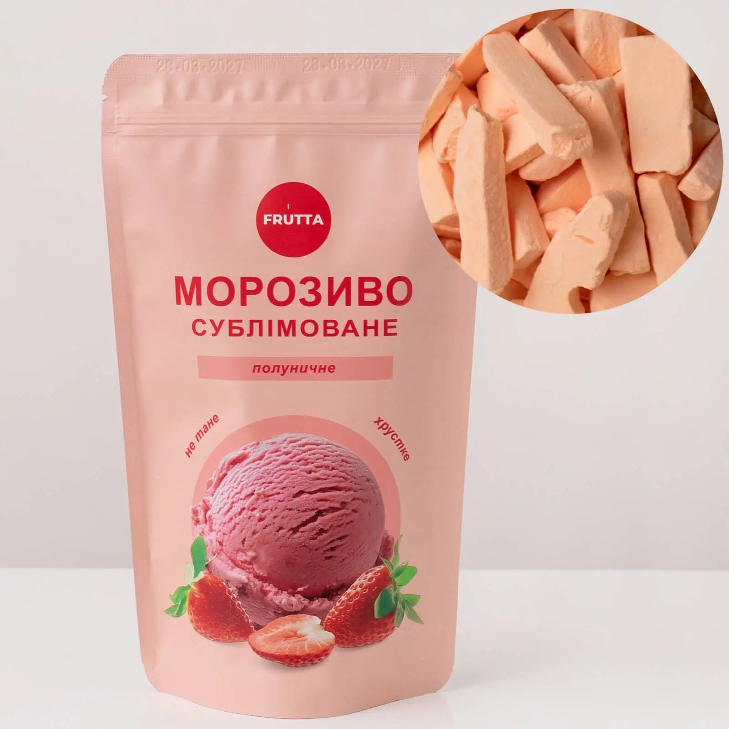 Liofilizowane lody truskawkowe